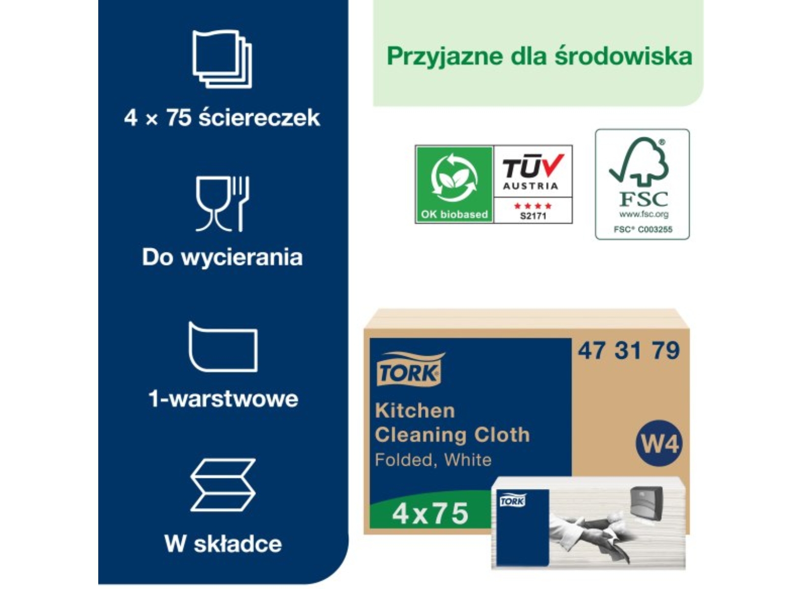 Czyściwo TORK 473179 Kitchen Cleaning 4x A75